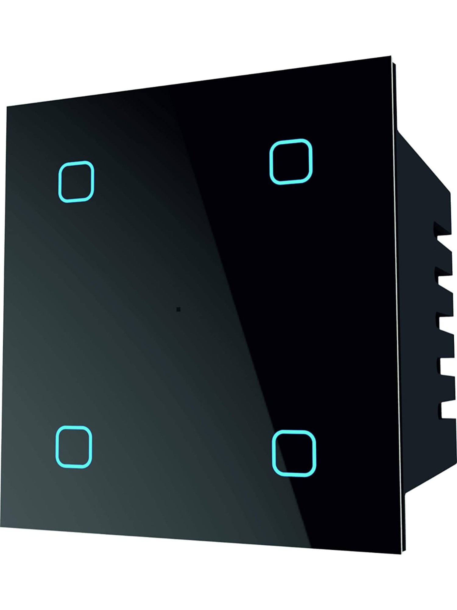 Teqooz 4-Switch Smart Wi-Fi plus Bluetooth Touch Switch 6 Amp Each (Black)