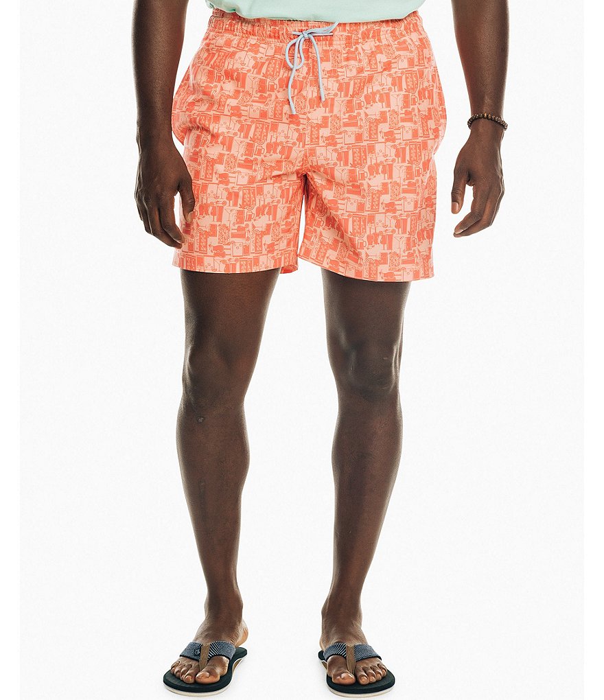 Southern Tide Happy Hour 6#double; Inseam Packable Swim Trunks
