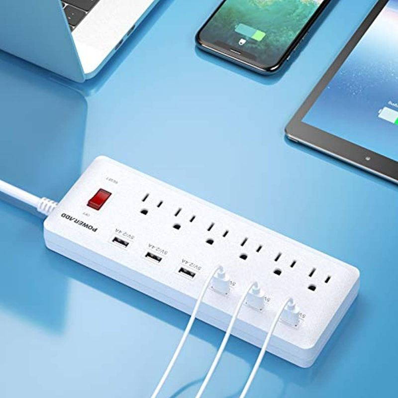 POWERADD Power Strip Surge Protector 6 Outlets & 6 USB Charging Ports, 6ft Heavy Duty Extension Cord, USB Outlet Extender for Home & Office 1625W/13A