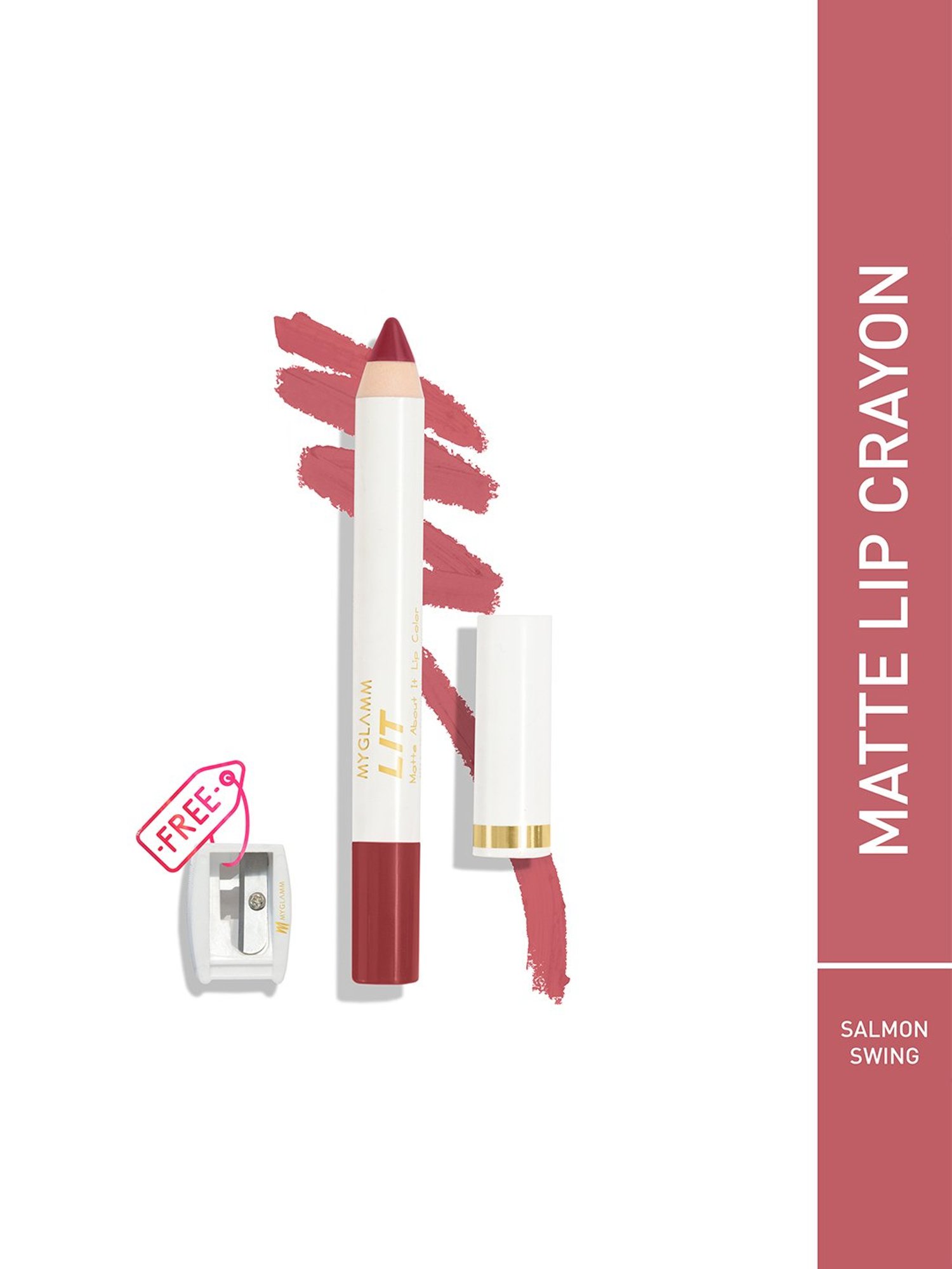 MyGlamm LIT Matte About It Lip Color Salmon Swing - 2.8 gm