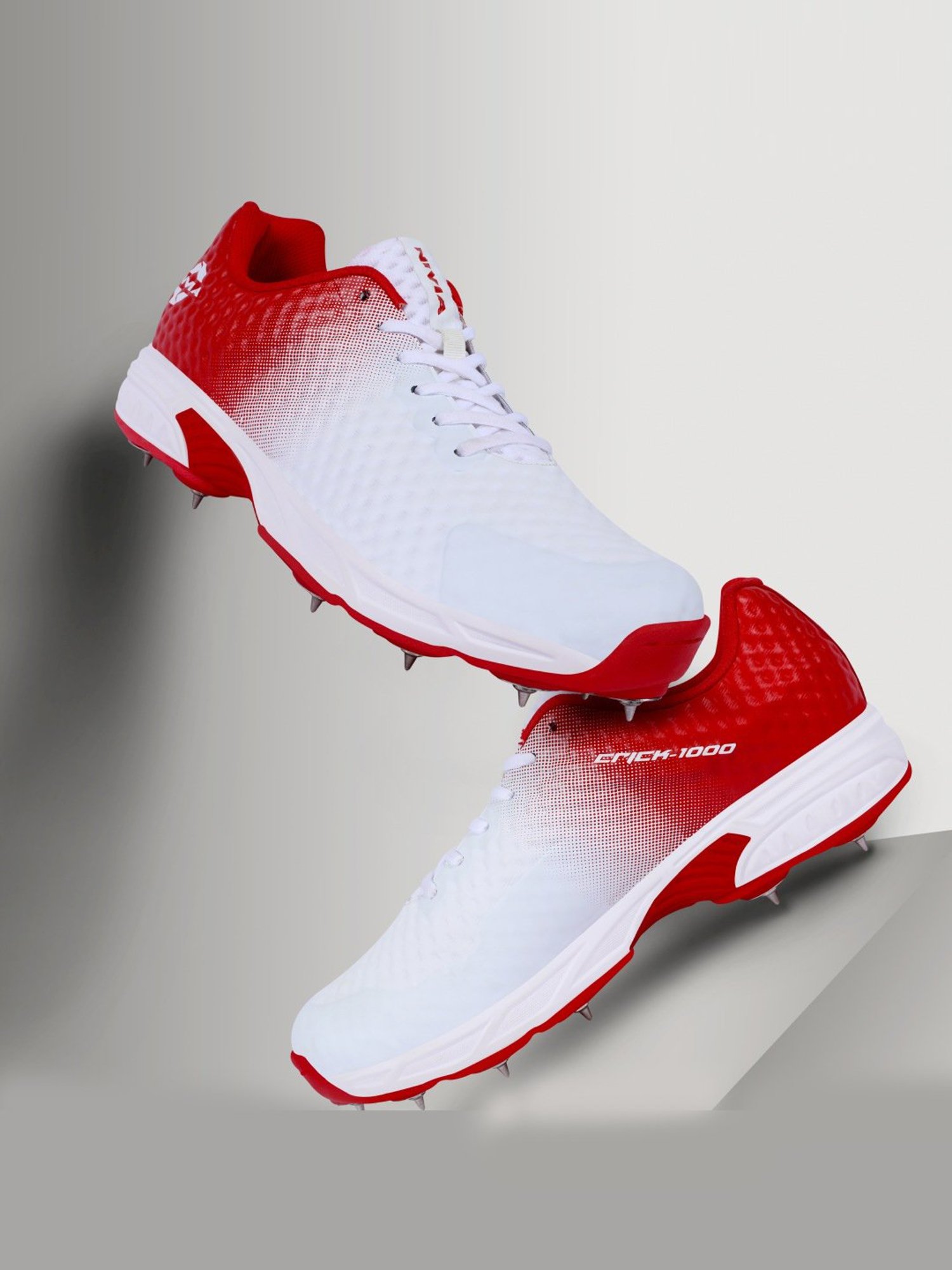 Nivia Men's crick-1000 White Cricket Shoes