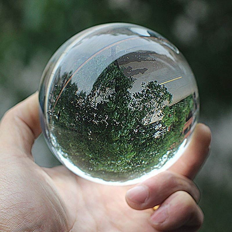 3cm Crystal Ball Photography Prop Meditation Ball Juggling Glass Sphere Display (Transparent White)