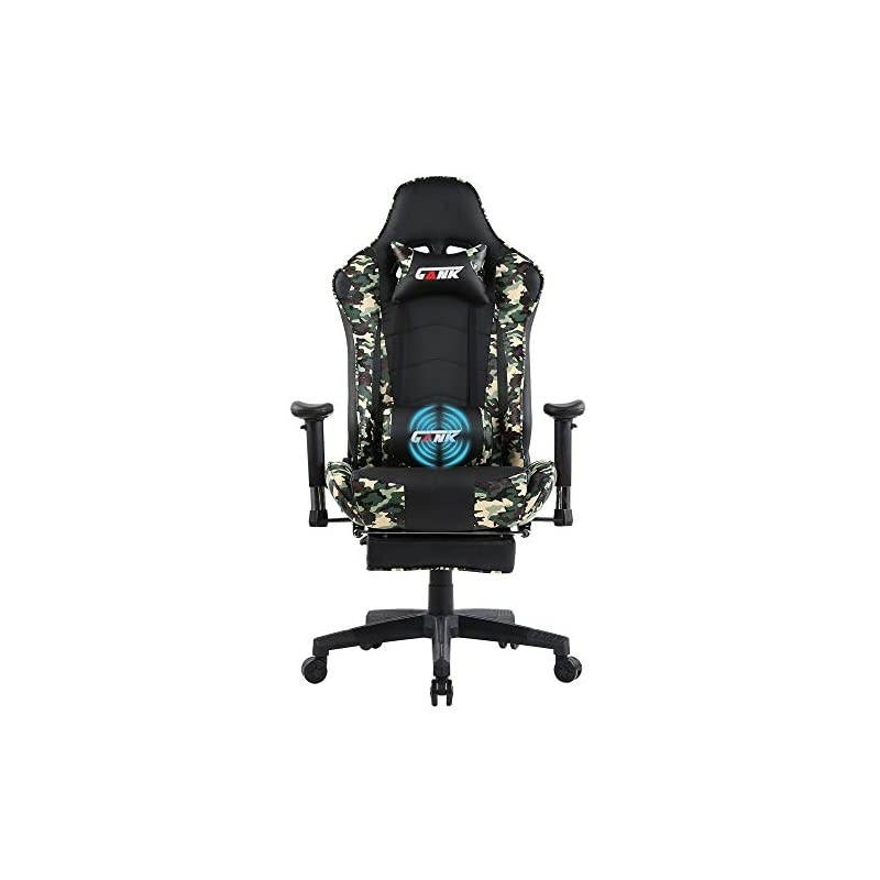 Ergonomic Gaming Chair,Office Computer Game Chair,E-Sports Chair,Gaming Chair,Racing Style with Adjustable Recliner Headrest Lumbar Pillow and Retractable Footrest (Camouflage)