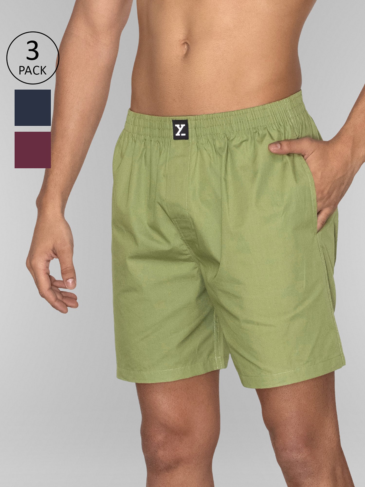 XYXX Multicolor Relaxed Fit Boxers - Pack of 3