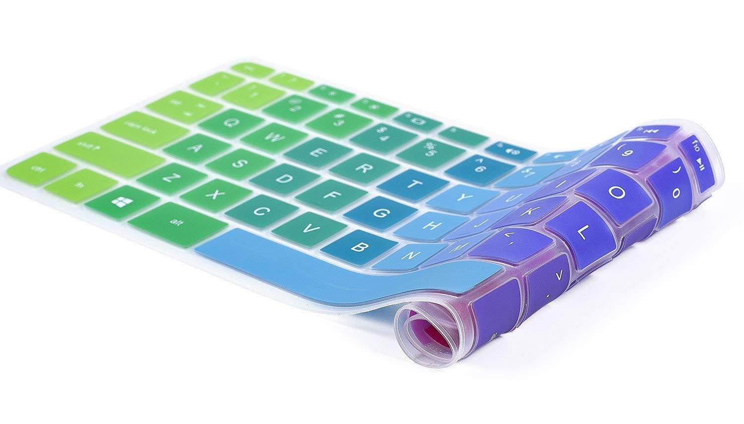 Colorful Keyboard Cover for HP Stream 14 inch Laptop | HP Stream 14-ax Series | HP Pavilion 14-ab 14-ac 14-ad 14-al 14-an 14-cb Protective Skin, Rainbow