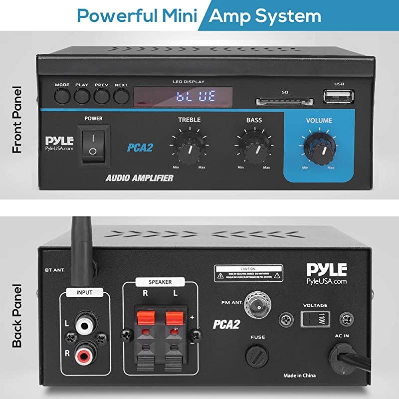 Home Audio Power Amplifier System 2X40W Mini Dual Channel Sound Stereo Receiver Box w LED For Amplified Speakers CD Player Theater via 35mm RCA for Studio Home Use  PCA2