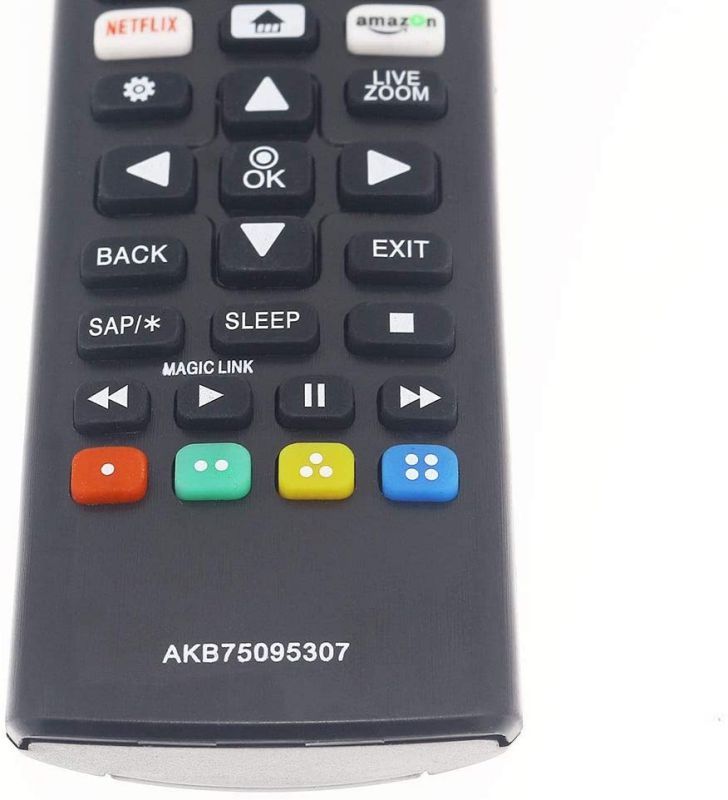 Aurabeam AKB75095307 Replacement TV Remote Control Netflix and Amazon Buttons for/fit LG 32LJ550BUA 32LJ550B-UA 32LJ550BUB 32LJ550MUB 32LJ550M-UB 43LJ5500 43LJ5500UA 43LJ5500-UA Televisions