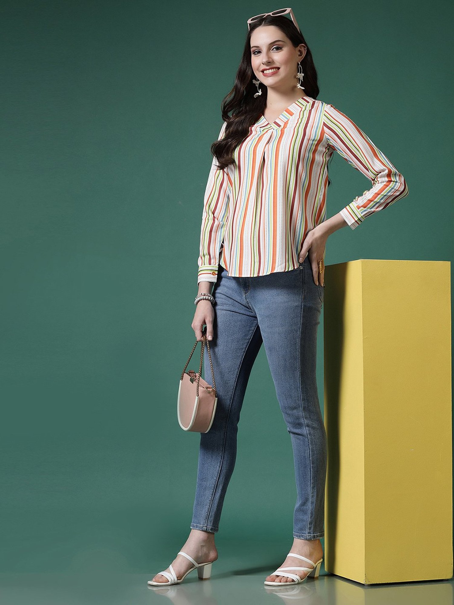 SELVIA Multicolor Striped Top