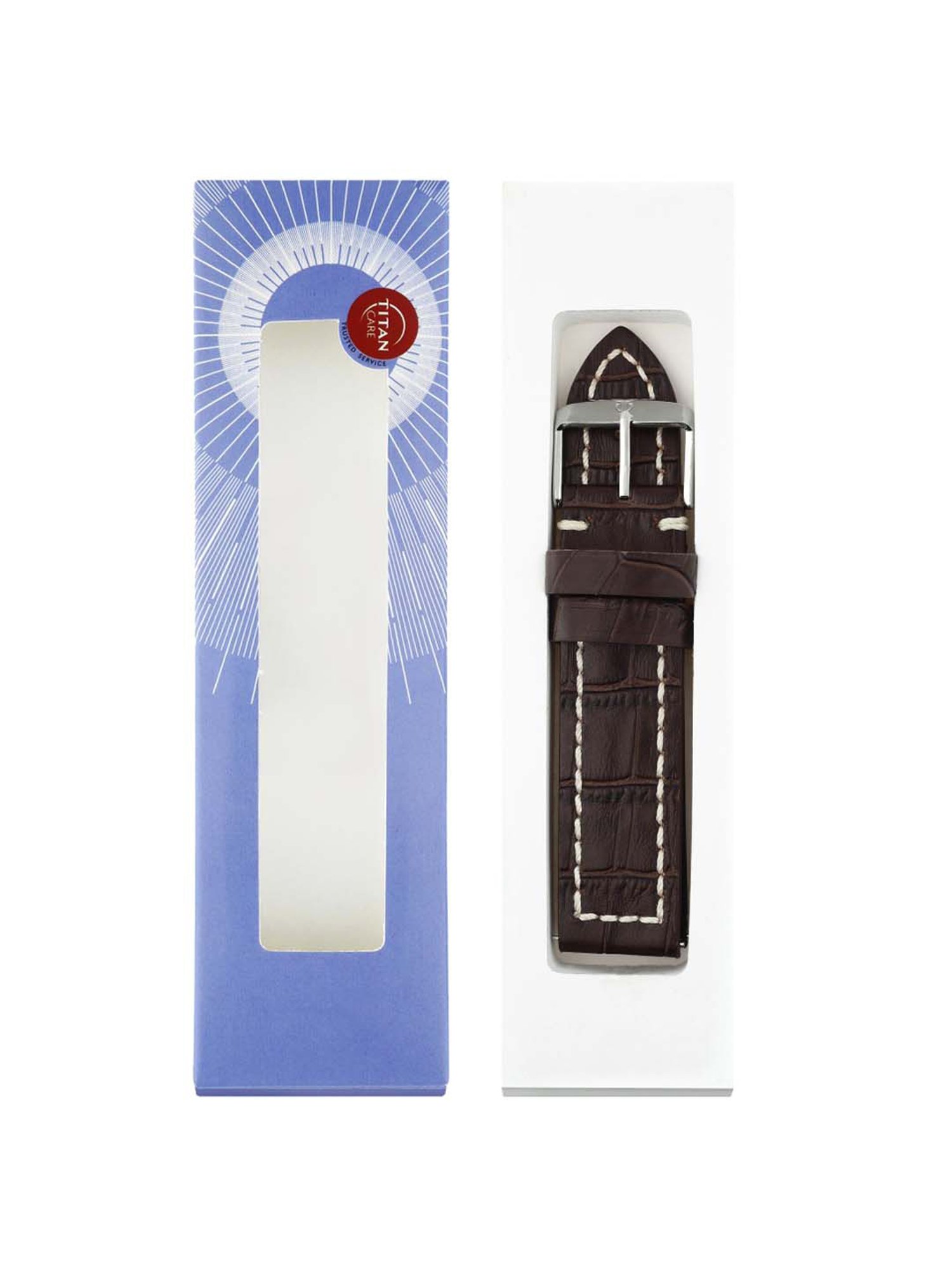 Titan 24 mm Tan Genuine Leather Strap for Men