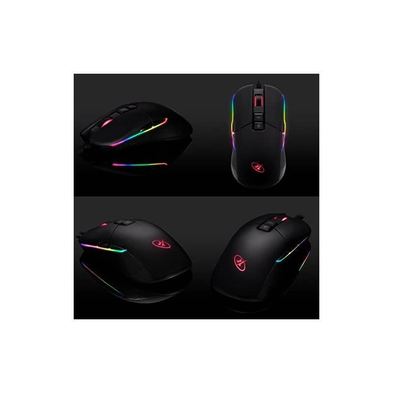 RGB Gaming Mouse with Ambidextrous Grip for Computer/PC/Laptop/Mac Book with 10000 DPI Optical Gaming Sensor and Comfortable Ergonomic Design w/9 Buttons (NEON M62)