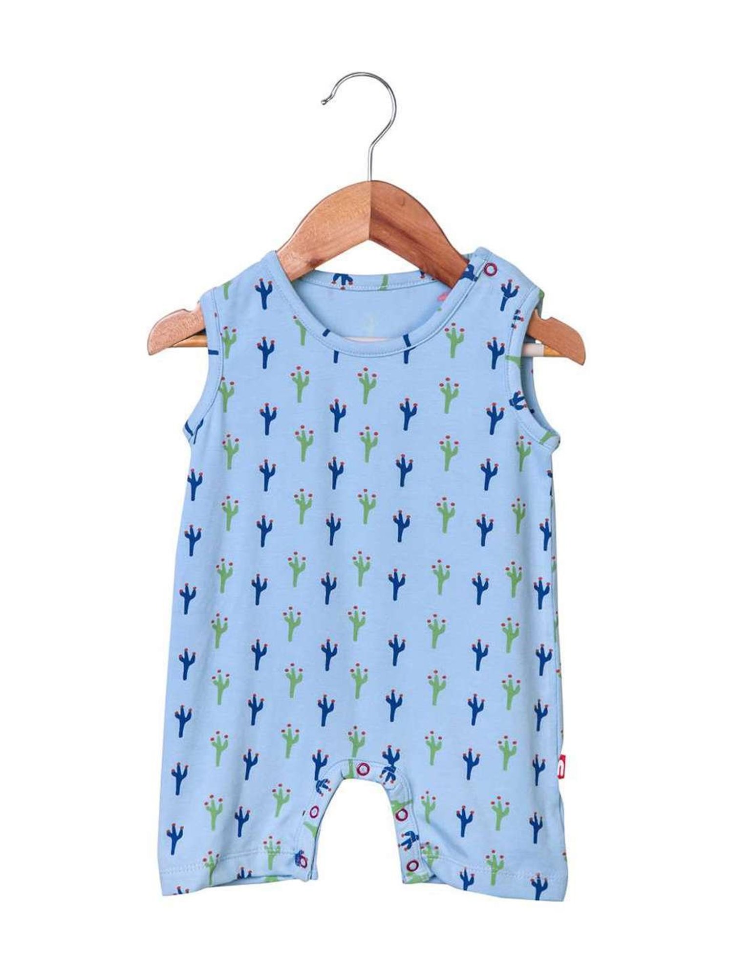 Nino Bambino Kids Blue Cotton Printed Romper