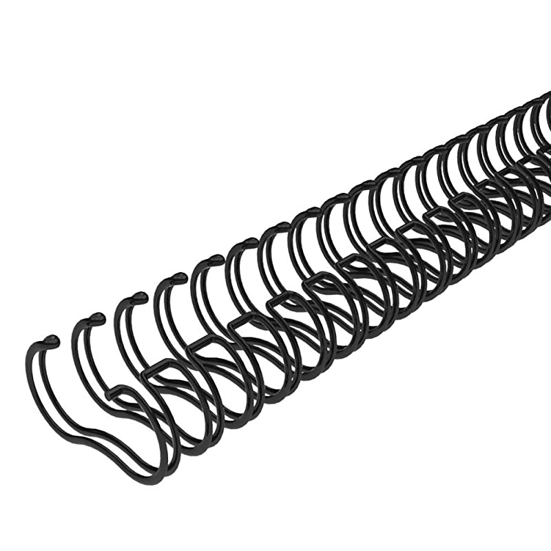 WR-32-45-100-B Double Loop Binding Wires 1/4 Inches 3:1 Wire Binding 32-Loop Wire Ring Pack of 100 Black