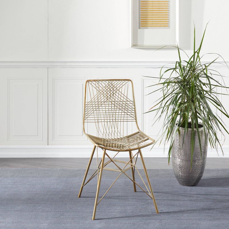 Contemporary Metal Dining Chair Gold - Venus Williams Collection