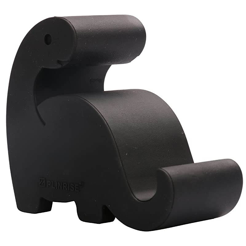 Animal Desk Phone Stand, Update Dinosaur Silicone Office Phone Holder, Creative Phone Tablet Stand Mounts, Size:1.3" X 3.1" X 2.8"(Black)