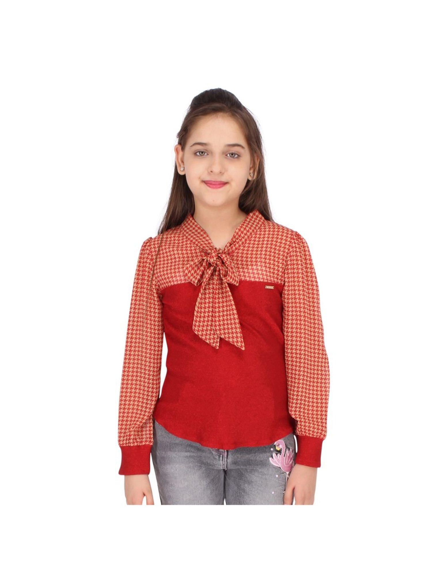 Cutecumber Kids Red Printed  Top