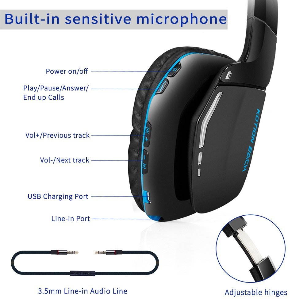 KOTION EACH Gaming Headset for PS4 Xbox One, Beexcellent 3.5mm Wired Stereo Sound Over Ear Headphone with Noise Isolation Mic LED Light for PC Laptop Tablet Mac
