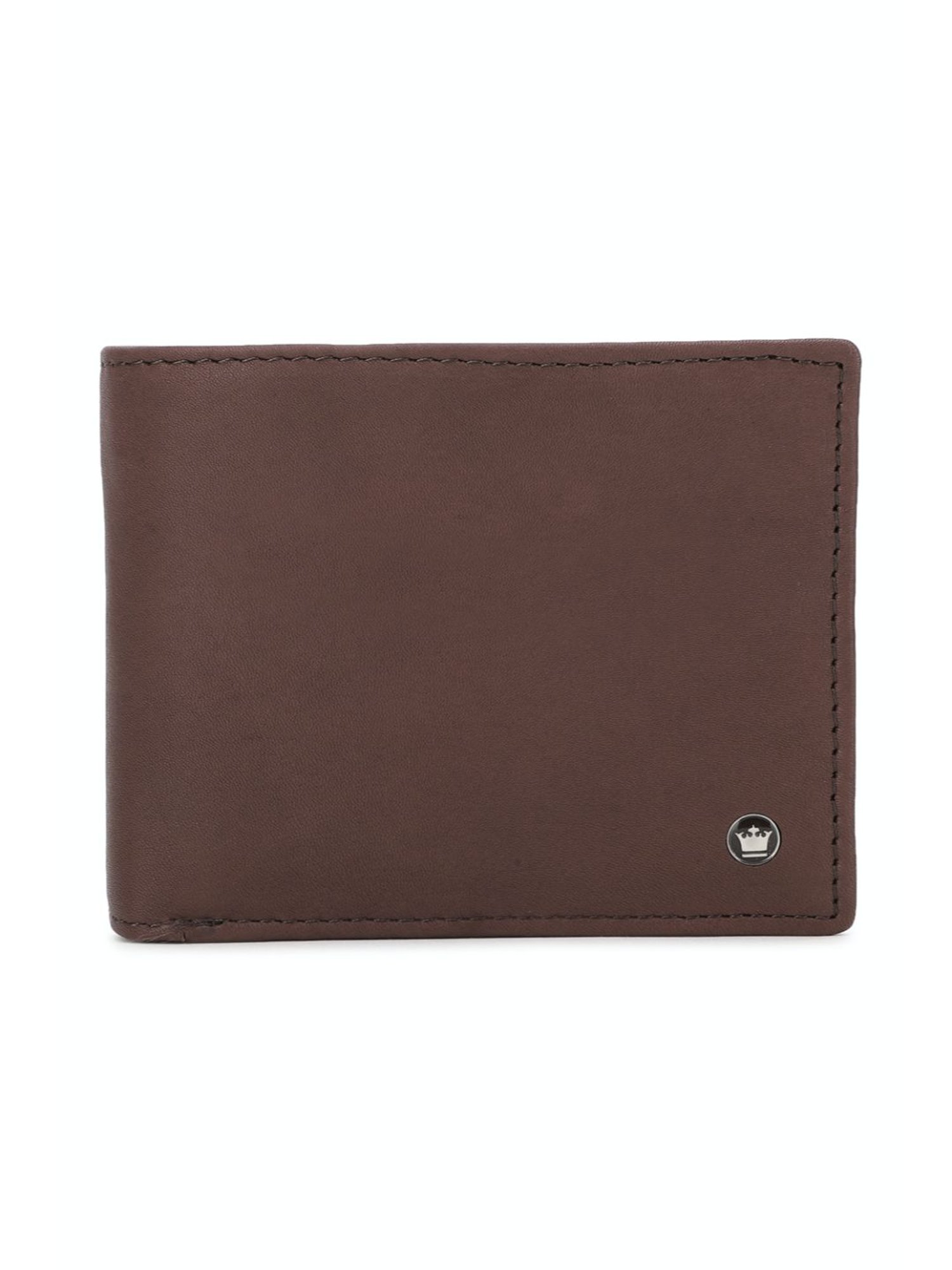 Louis Philippe Brown Solid Bi-Fold Wallet for Men