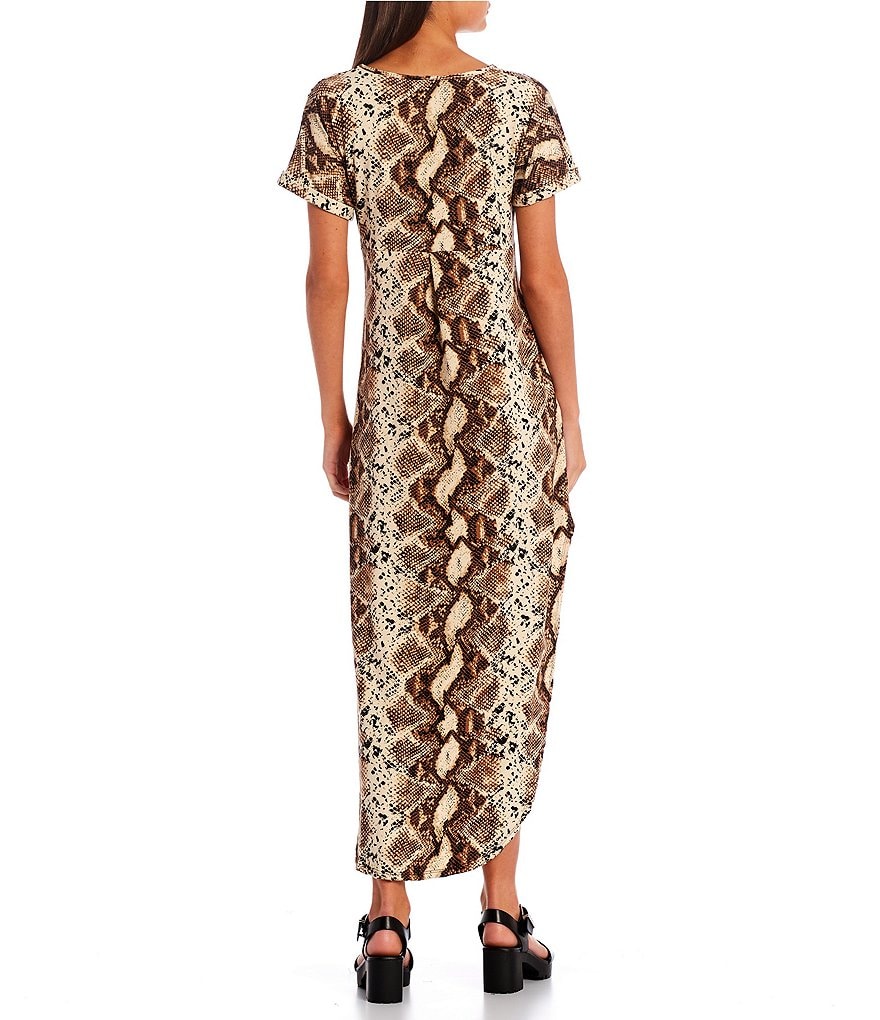 Stilletto's Python Print T-Shirt Maxi Dress