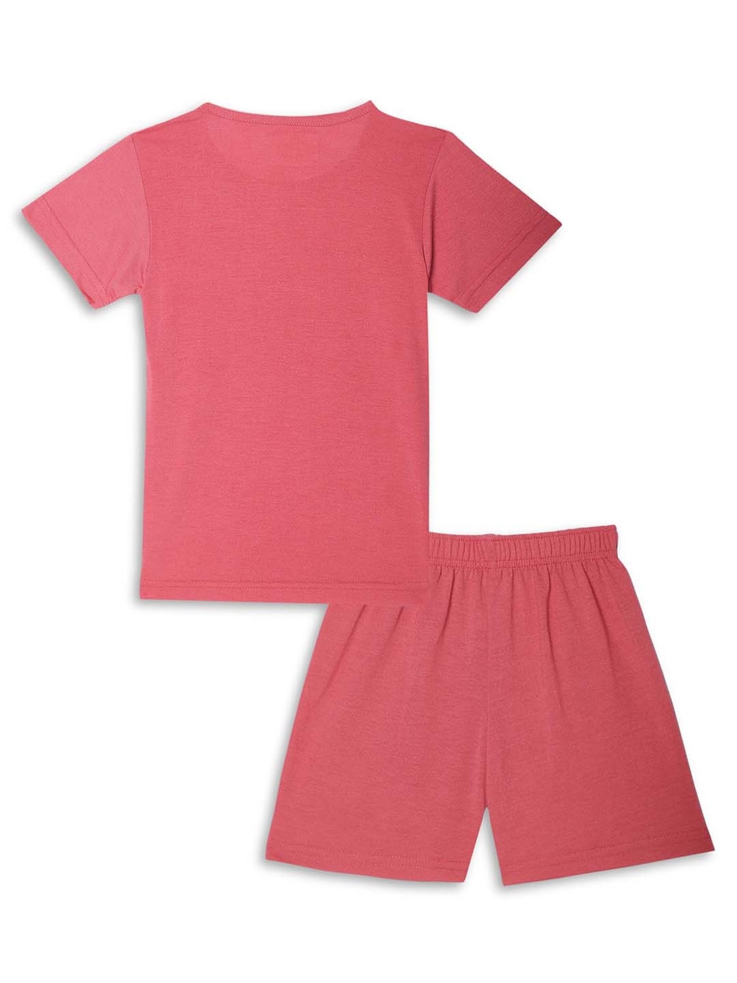 Vimal Jonney Kids Red & Pink Printed T-Shirt Set