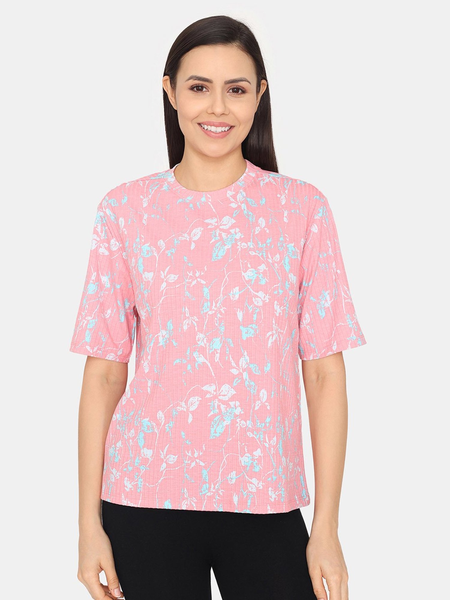 Zivame Pink Printed T-Shirt