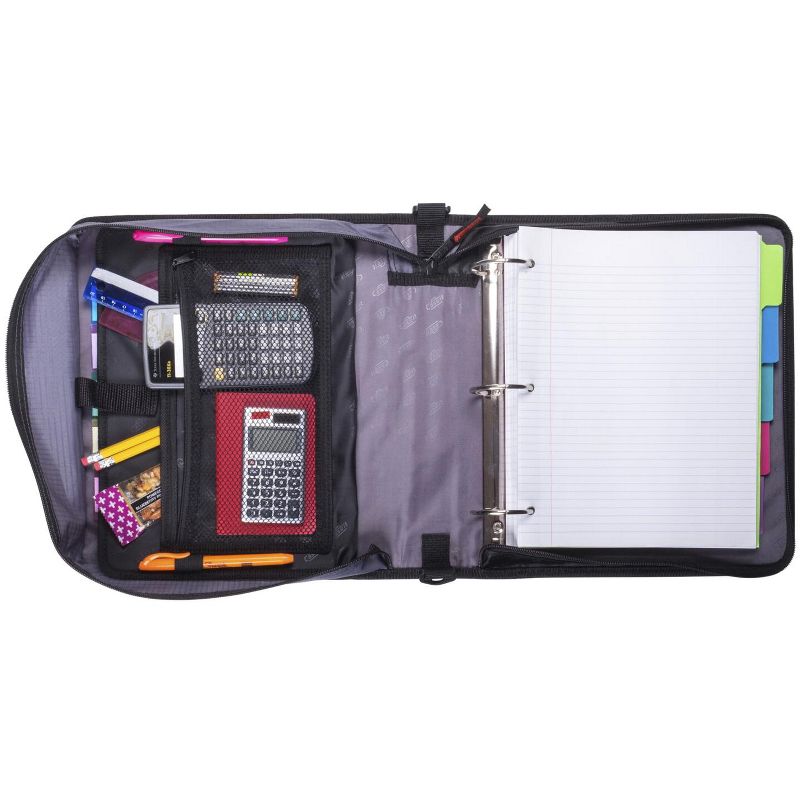 Case-it The X-Hugger Zipper Binder with Tab File, 2 Inch O-Ring, Black