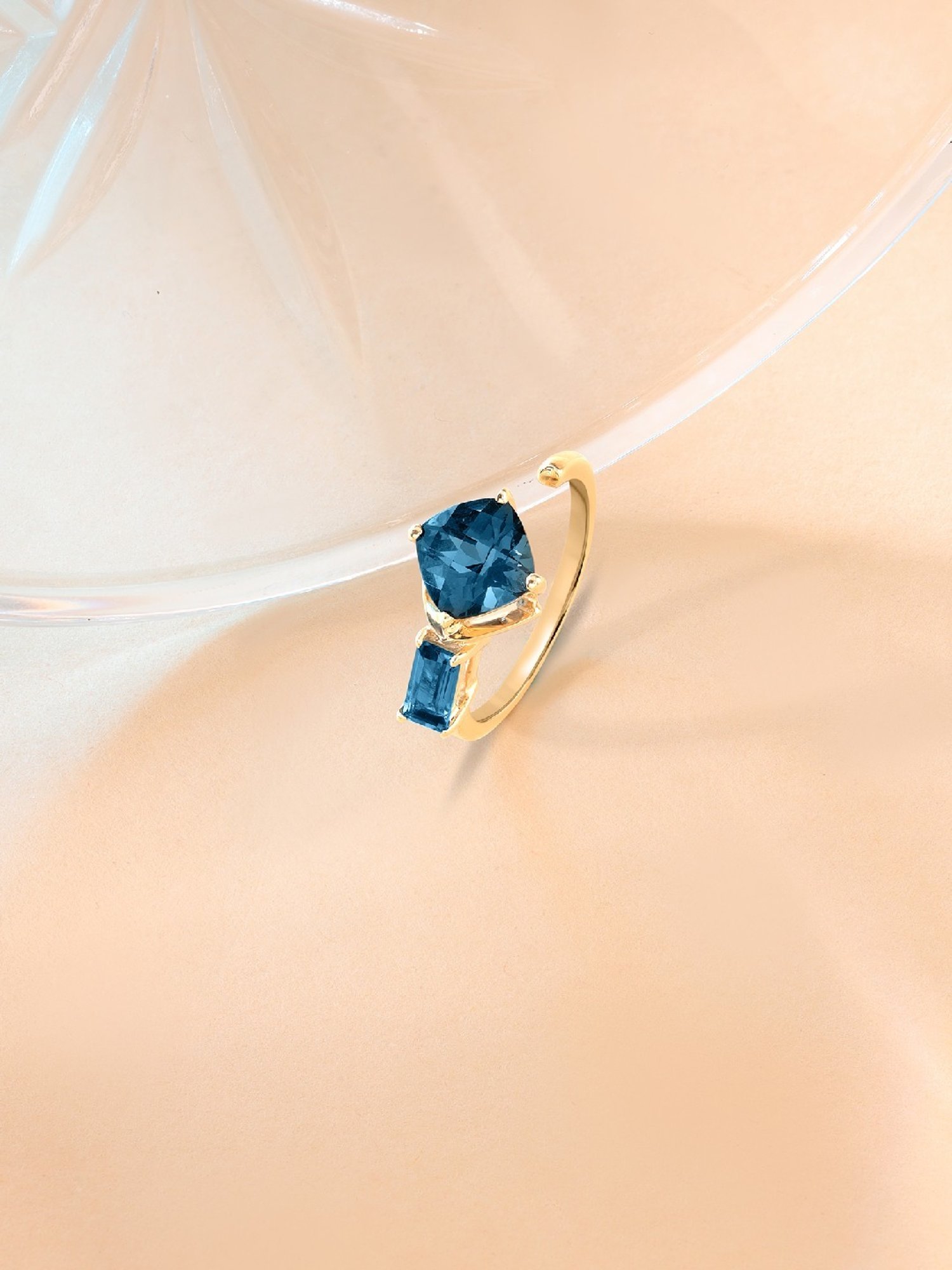 Mia by Tanishq Scarlet 14k London Blue Topaz Finger Ring