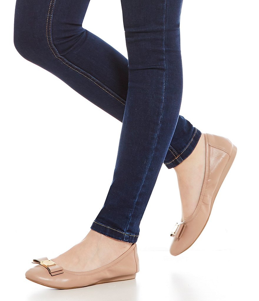 Jack Rogers Blair Pointed Toe Bow Leather Flats