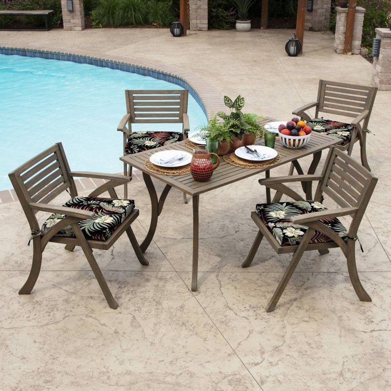 Arden Selections Simone Tropical Outdoor Seat Pad Black