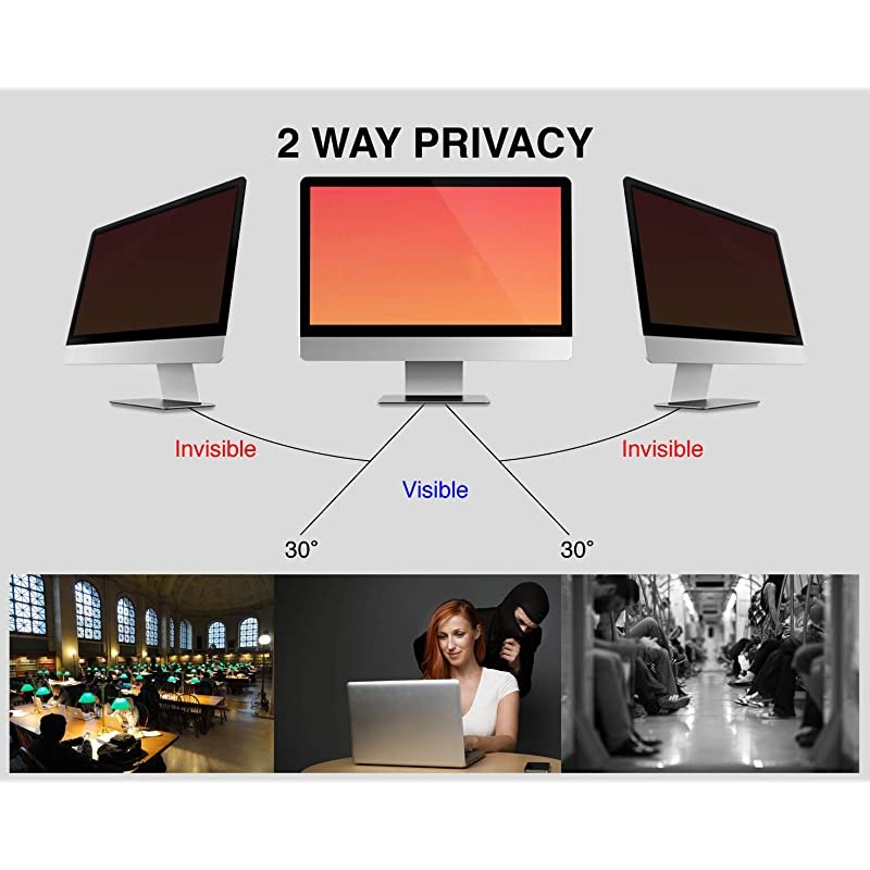 Privacy Screen Filter for Computer Monitor 240 Inch 169 Widescreen Privacy Protection Blue Light Reduction Anti Glare Anti Scratch Protector Film