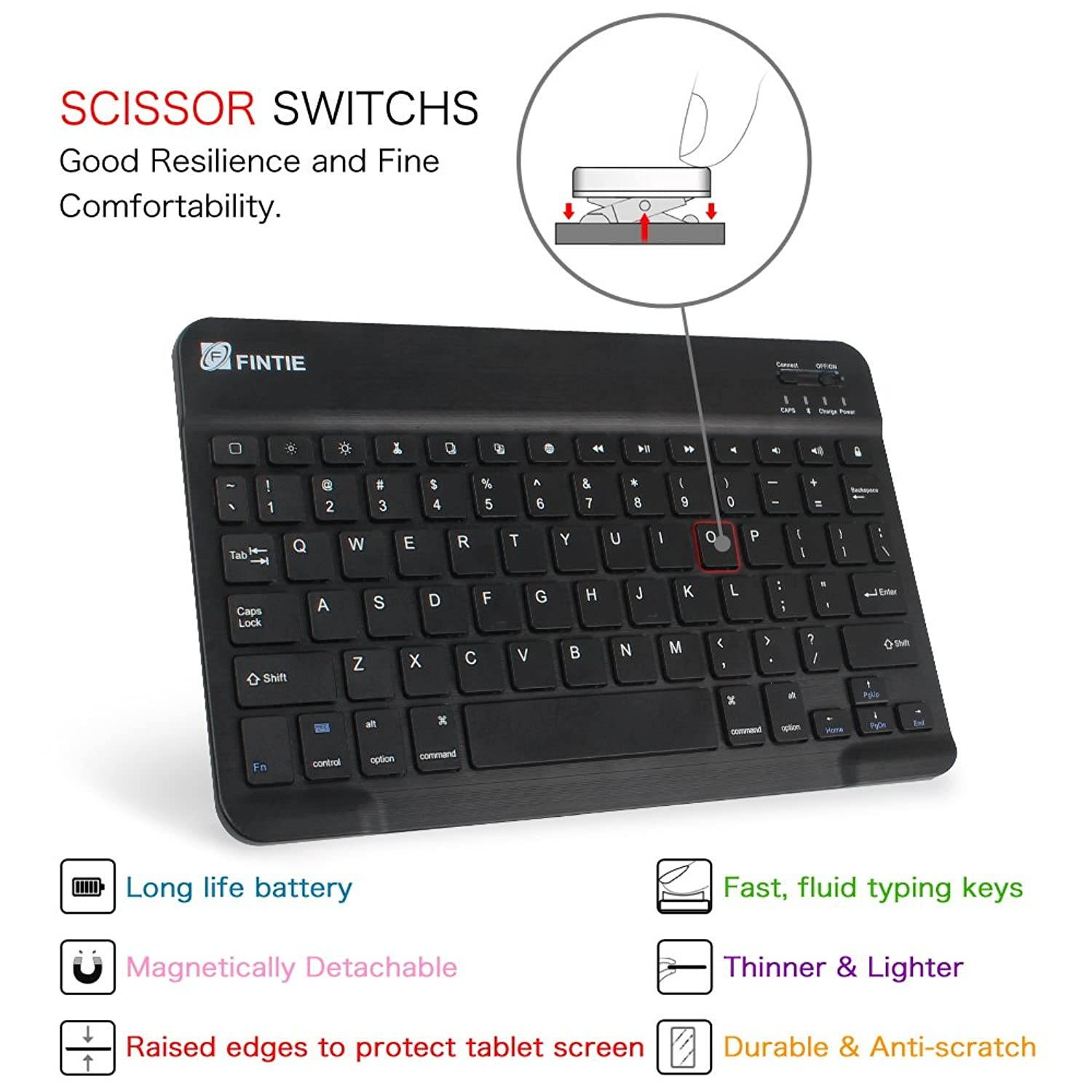 Fintie Keyboard Case for iPad Pro 11&rdquo; 2018 [Supports 2nd Gen Pencil Charging Mode] - Slim Shell Stand Cover with [Secure Pencil Holder] Magnetically Detachable Wireless Bluetooth Keyboard, Black