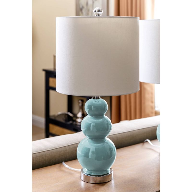 (Set of 2) Cameron Gourd French Table Lamps Blue  - Abbyson Living
