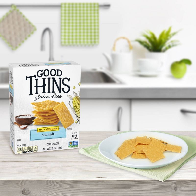 Good Thins Sea Salt Corn Snacks Gluten Free Crackers - 3.5oz
