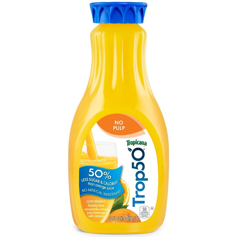 Tropicana Trop50 No Pulp Orange Juice - 52 fl oz