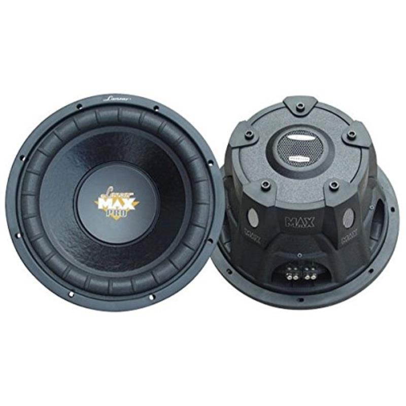 lanzar 12in car subwoofer speaker  black nonpressed paper cone, stamped steel basket, dual 4 ohm impedance, 1600 watt power and foam edge suspension for vehicle audio stereo sound system  maxp124d