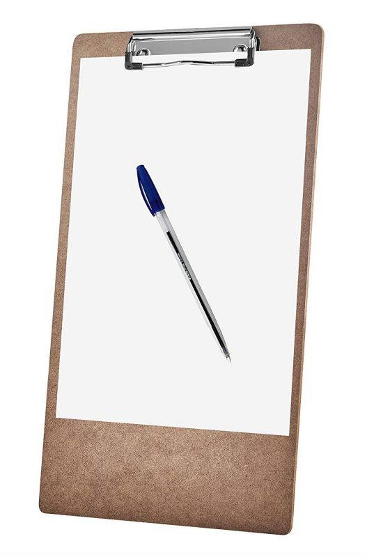 Acrimet Clipboard Legal Size Low Profile Clip (Hardboard) (3 - Pack)