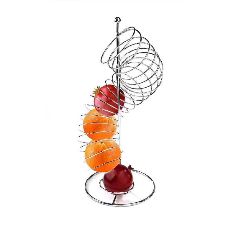 Mind Reader Stainless Steel Spiral Fruit Basket Holder, Silver