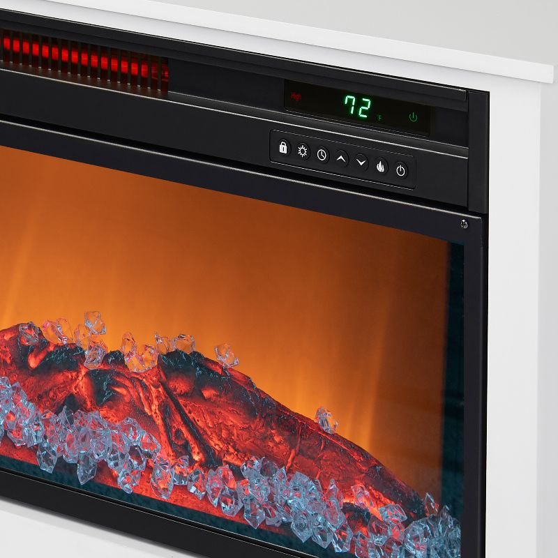 LifeSmart LifeZone Electric Infrared Quartz Standing Fireplace Heater, White