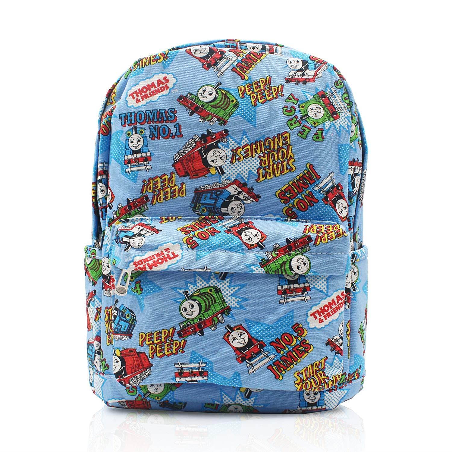 Finex Blue Thomas The Train & Friends Canvas Backpack with Laptop Storage Compartment for School College Daypack Causal Travel Bag