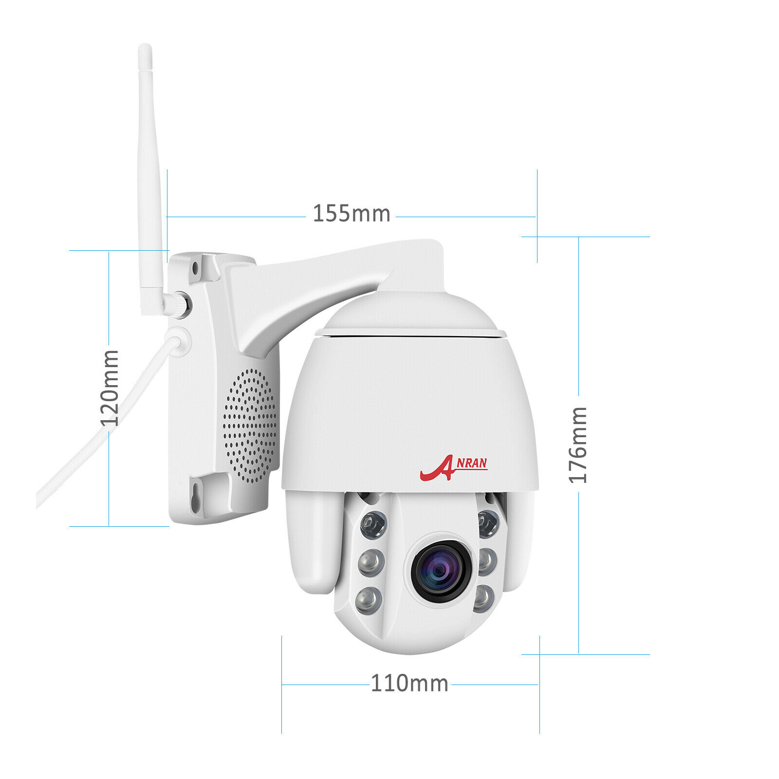 Pan Tilt Outdoor Security Camera, 1920P/5MP Home WiFi IP Camera, Pan Tilt Dome Surveillance Cam, Two Way Audio Motion Detection Clear Night Vision Onvif Waterproof CCTV Camera Support Max 128G SD