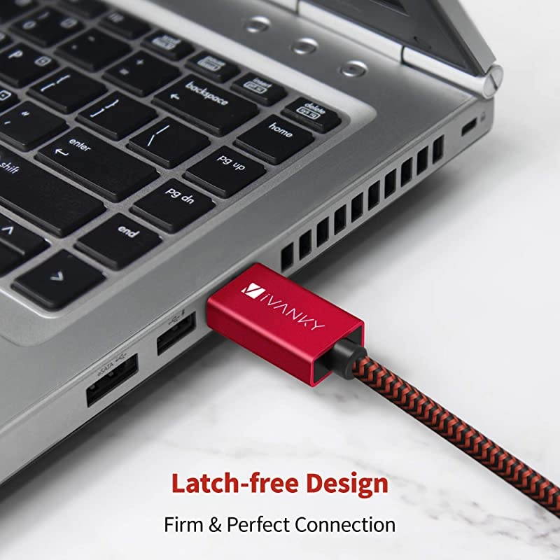 DisplayPort 12 Cable 15ft  4K DisplayPort to DisplayPort Cable Nylon Braided High Speed DP Cable Supports 4K60Hz and 2K165Hz Compatible with PC Laptop TV Red