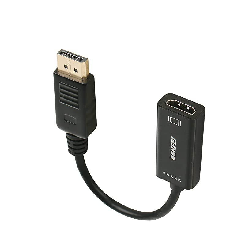 DisplayPort to HDMI 4K UHD Adapter with Audio  DP Display Port to HDMI Ultra HD 4K 2K 3D Converter Male to Female GoldPlated Cord for Lenovo Dell HP and Other Brand