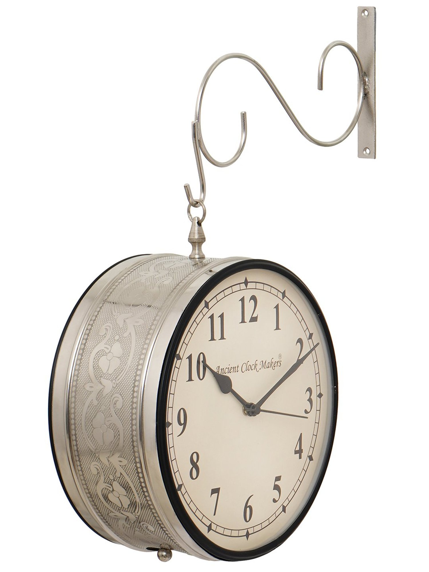 CHRONIKLE Silver Iron Wall Clock