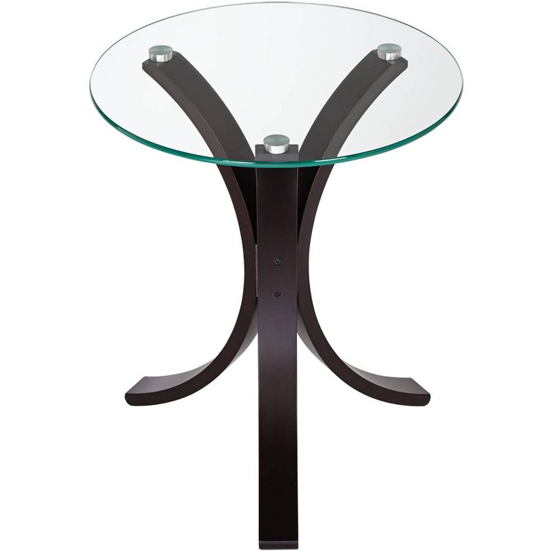Studio 55D Niles 17 3/4" Wide Bent Wood and Glass Modern Accent Table