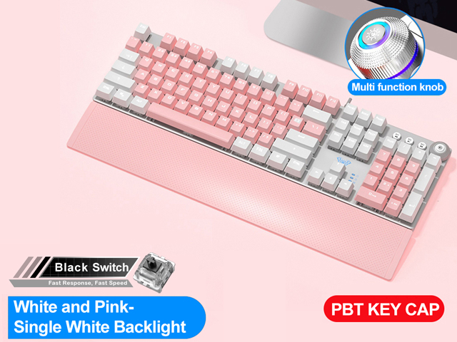 AULA F2058/F2088 Mechanical Gaming Keyboard wrist rest Multimedia Knob, Marco Programming metal panel LED Backlit keyboard for Computer Gamer