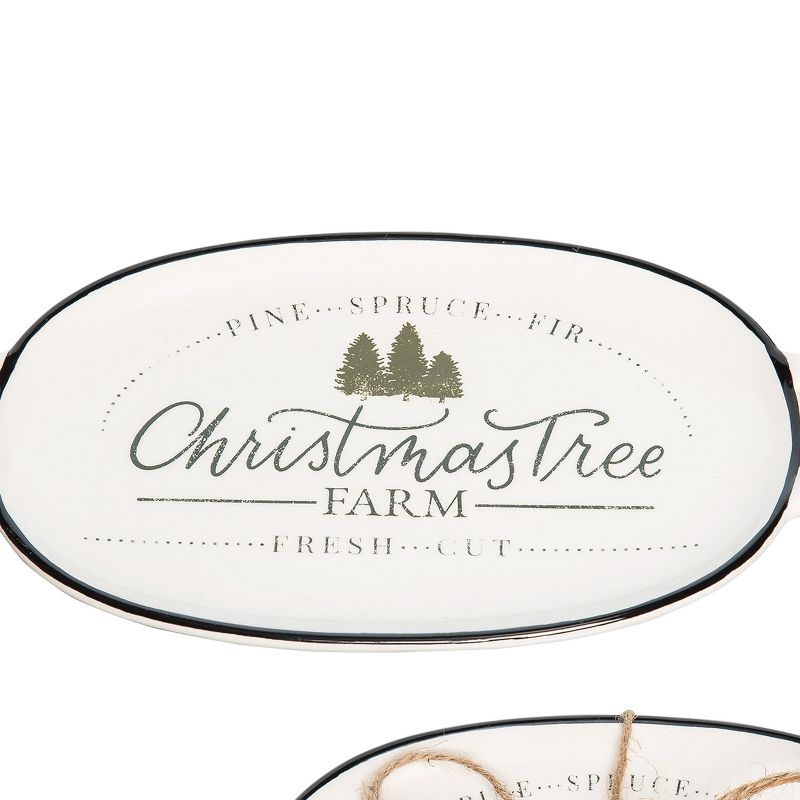 7pc Stoneware Beautiful Flower Party Serving Set White - Elama