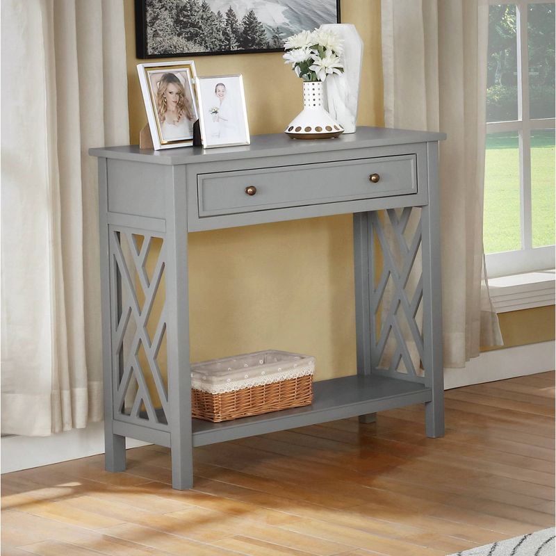32" Middlebury Wood Console Table with Drawer and Shelf Gray - Alaterre Furniture
