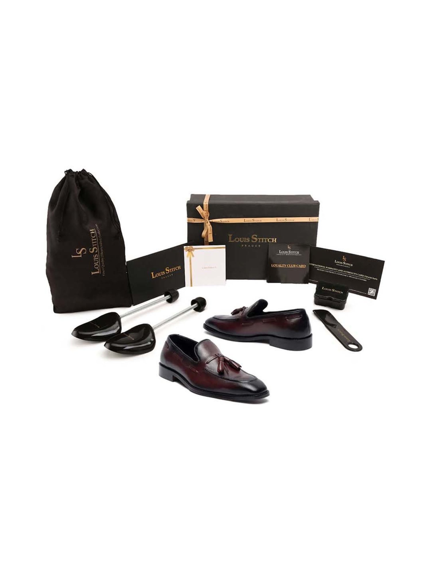 Louis Stitch Men's Rosewood Formal Mocassins