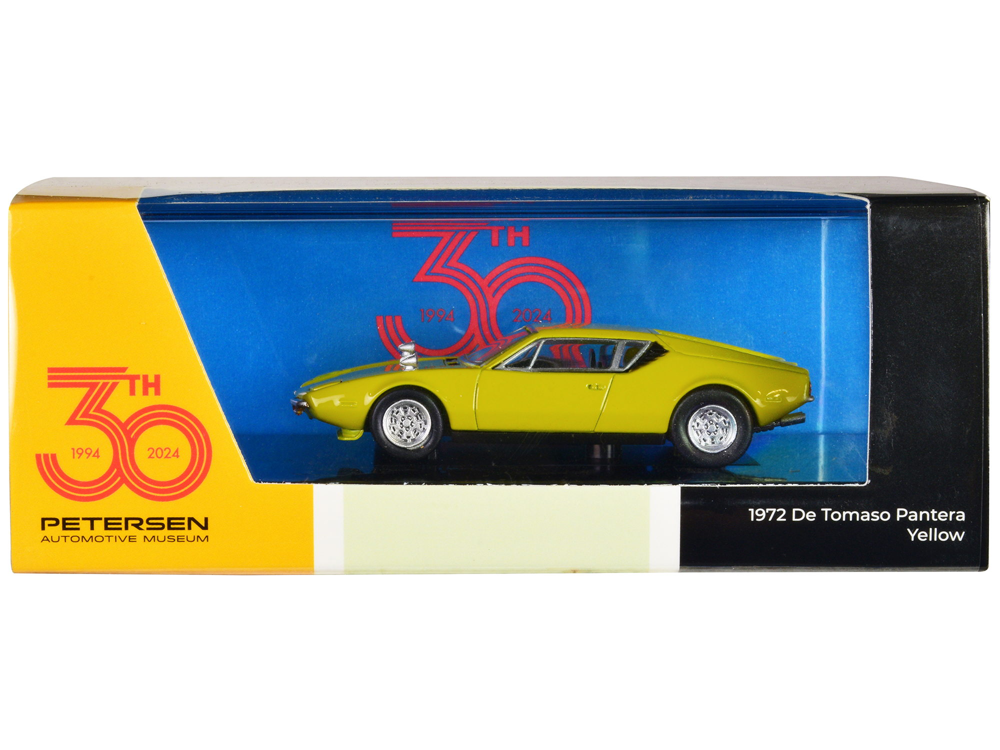 1972 De Tomaso Pantera Yellow 1/64 Diecast Model Car by Paragon Models