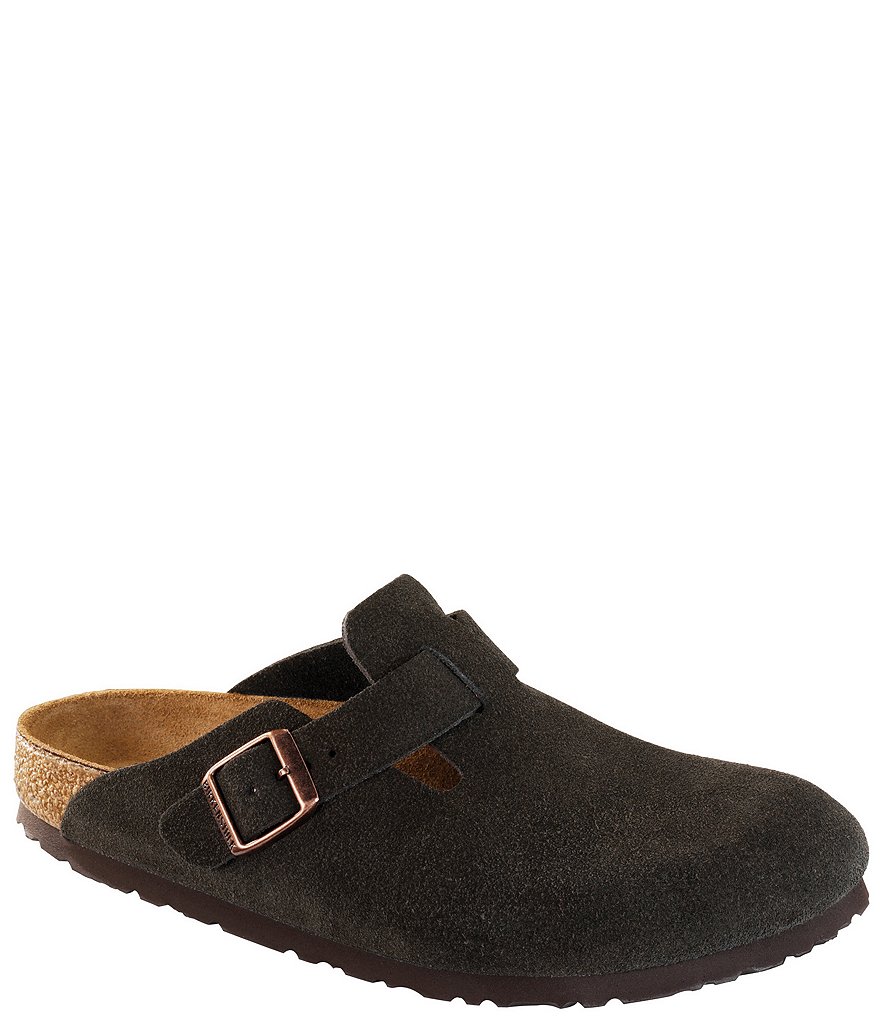 Birkenstock Men's Boston Suede Slide On Soft Footbed Clogs