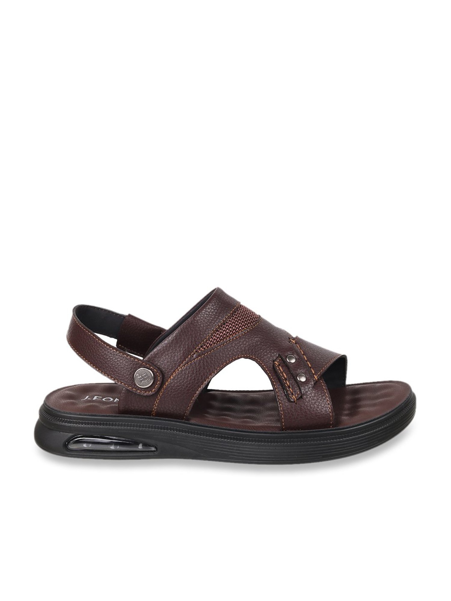 J. Fontini by Mochi Men's Brown Back Strap Sandals